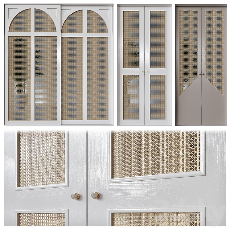 Classic rattan door 3DS Max Model - thumbnail 1