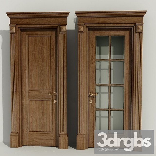 Classic Single Wood Door 2 3dsmax Download - thumbnail 1