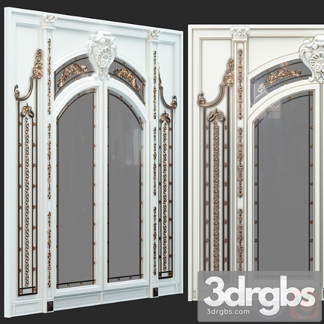 Classic swing door with molding - thumbnail 1