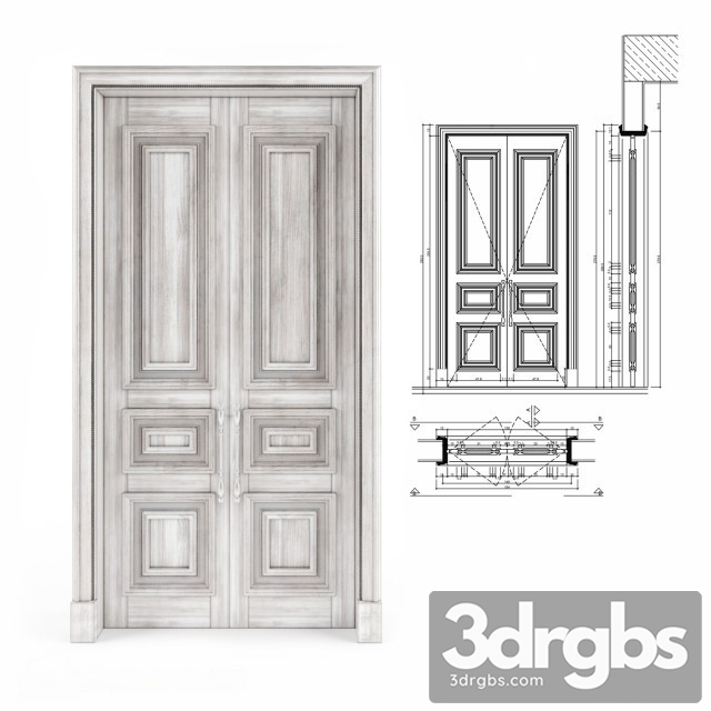 Classic White Dirt Door 3dsmax Download - thumbnail 1