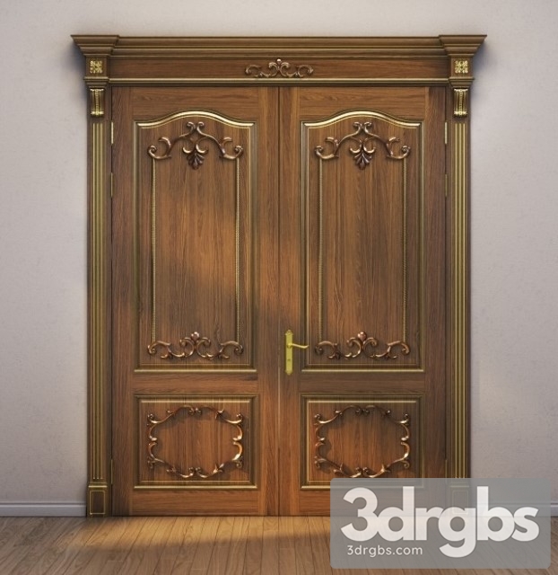 Classic Wooden Door 3 3dsmax Download - thumbnail 1