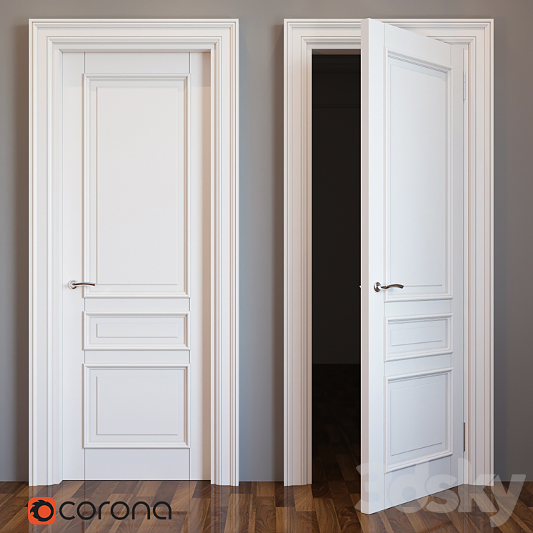 Classic wooden door 3DS Max - thumbnail 1