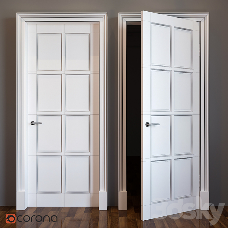 Classic wooden door 3DS Max - thumbnail 2