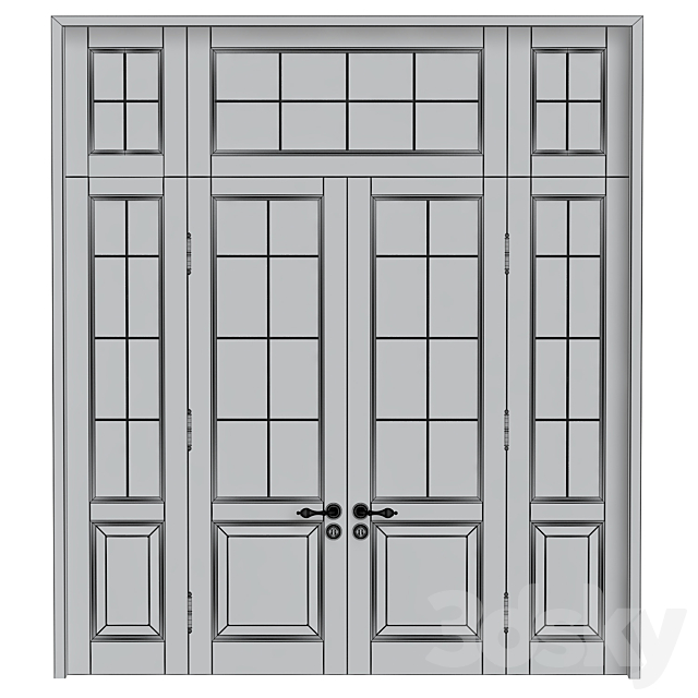 Classic wooden door 3DS Max Model - thumbnail 2