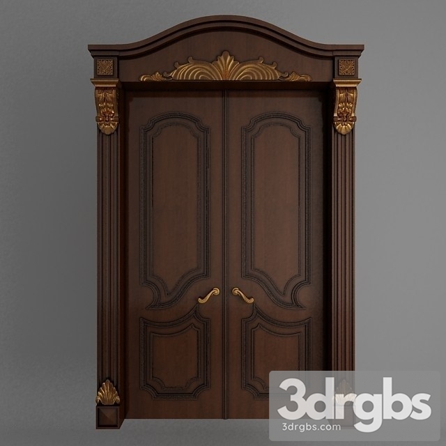 Classic Wooden Door 3dsmax Download - thumbnail 1