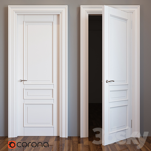 Classic wooden door 3DSMax File - thumbnail 1