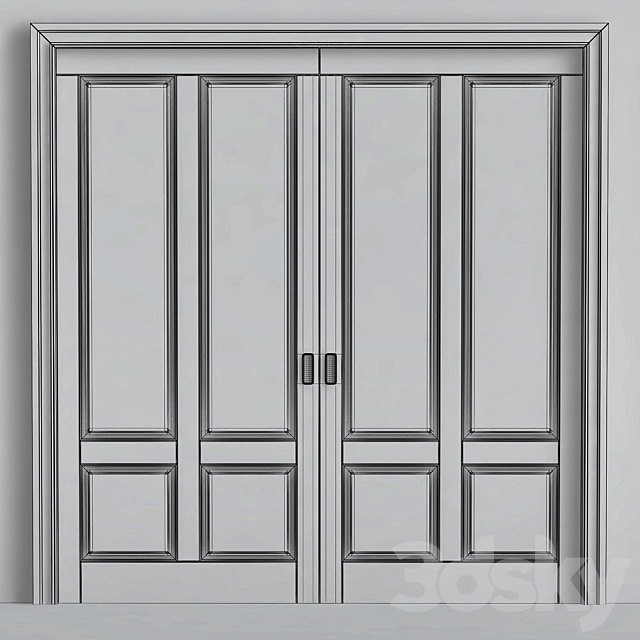 Classic wooden door 3DSMax File - thumbnail 2