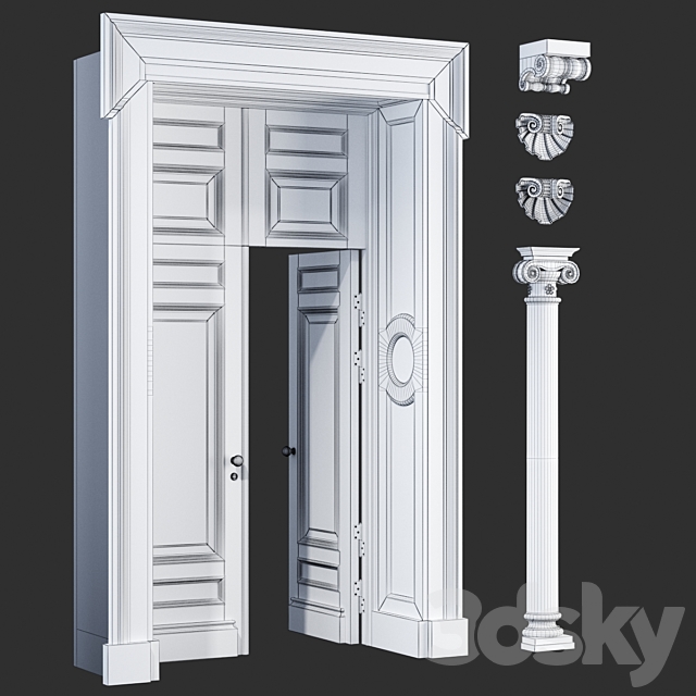 Classic wooden doors and carved elements 3DSMax File - thumbnail 3