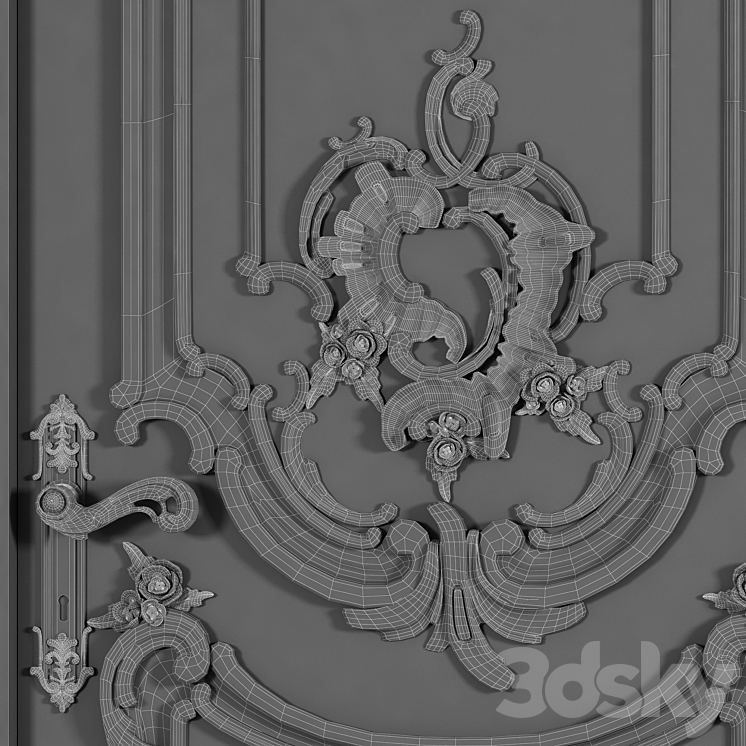 classical door 3DS Max - thumbnail 2