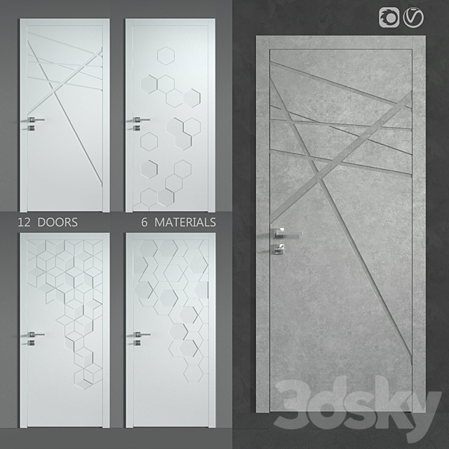 Collection of doors DORIAN COLORE 3ds Max - thumbnail 1