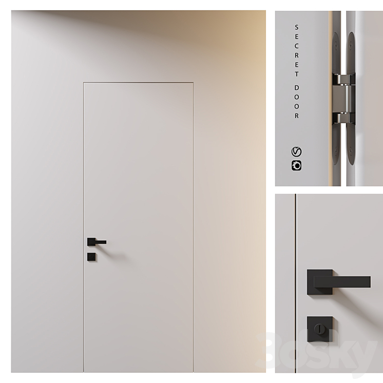 Concealed door | Door Secret 3DS Max Model - thumbnail 1