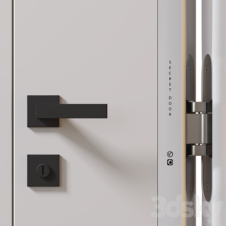 Concealed door | Door Secret 3DS Max Model - thumbnail 2