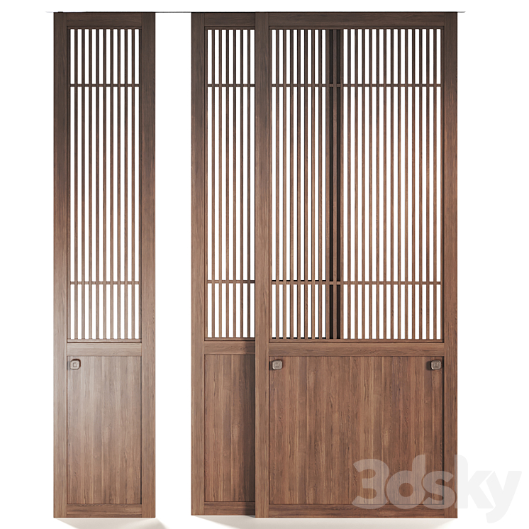 Decorative sliding partition Japanese 2 3DS Max - thumbnail 2