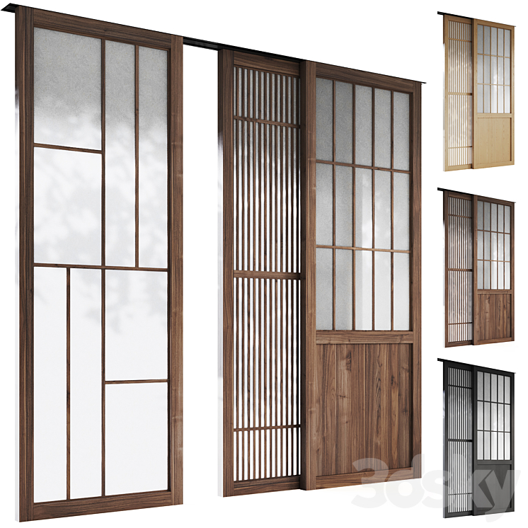 Decorative sliding partition shoji Japanese 5 3DS Max Model - thumbnail 1