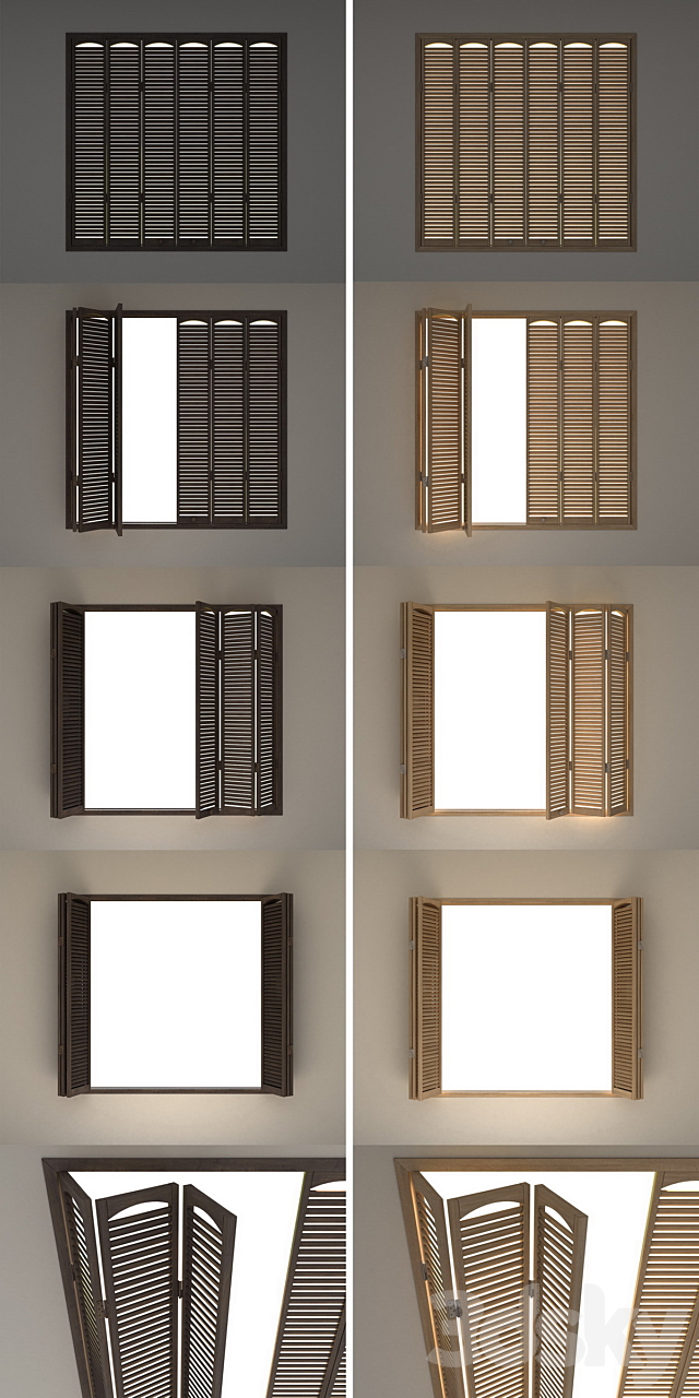 Decorative window shutters with animation 3DS Max Model - thumbnail 2