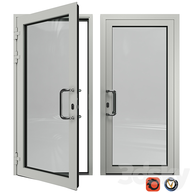 Door aluminum (Alumil) 3ds Max - thumbnail 1