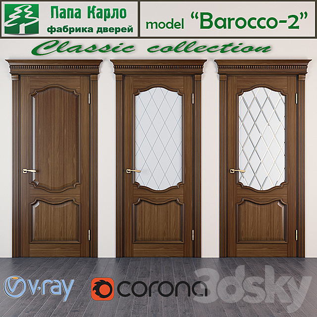 Door Barocco-2 (Series Classic) 3ds Max - thumbnail 1