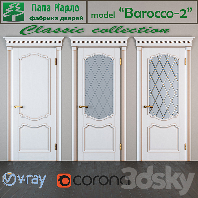 Door Barocco-2 (Series Classic) 3ds Max - thumbnail 2