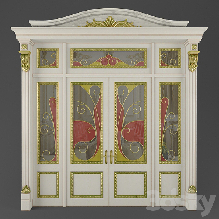 Door classic 3DS Max Model - thumbnail 1