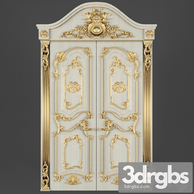 Door Classic Carved Decorative Interior Gold Lucky 3dsmax Download - thumbnail 1