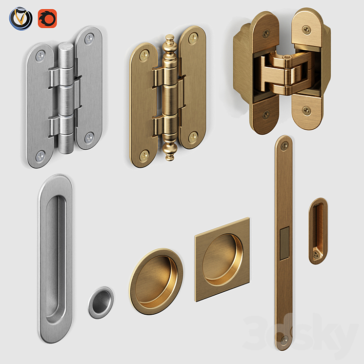 Door fittings Volkhovets from AGB and Simonswerk 3DS Max Model - thumbnail 1