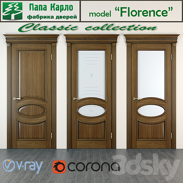 Door Florence (Series Classic) 3DSMax File - thumbnail 1