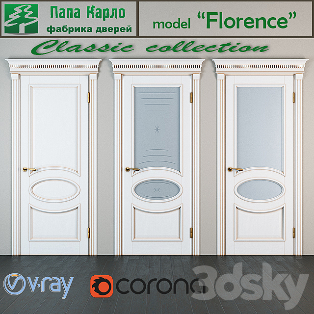 Door Florence (Series Classic) 3DSMax File - thumbnail 2