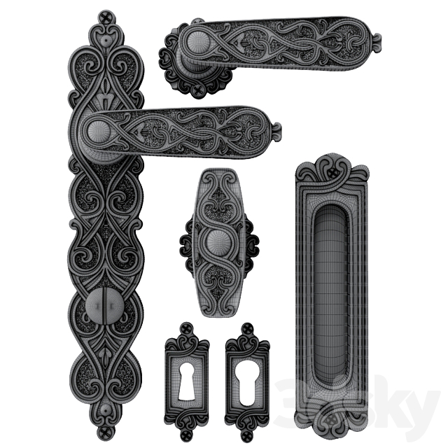 Door handle Salice Paolo IL CAIRO 3DS Max Model - thumbnail 3