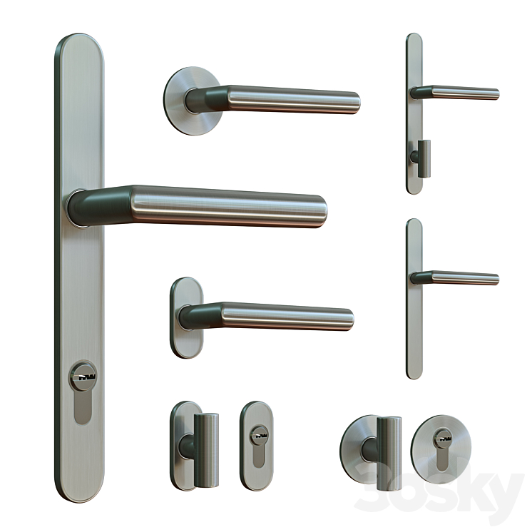 Door handles 3DS Max Model - thumbnail 1