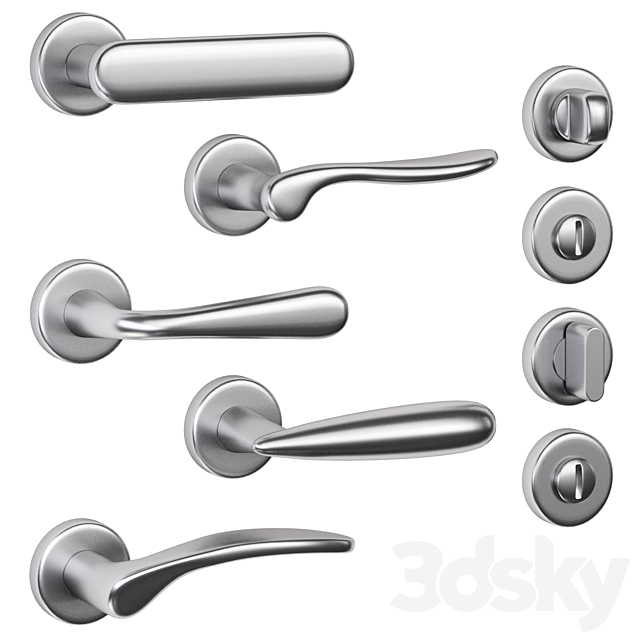 Door handles 3ds Max - thumbnail 3