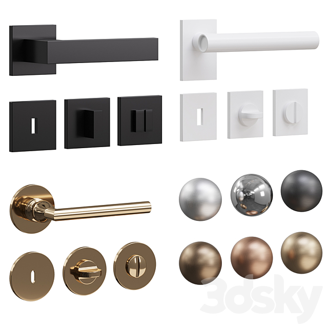 Door handles DND _Edra Isabella Blend_ 3ds Max - thumbnail 1