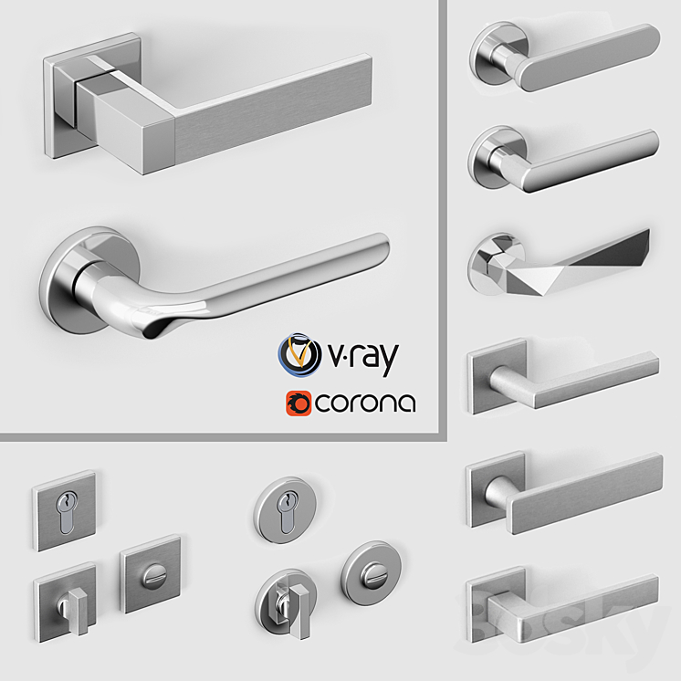 Door handles DnD by Martinelli 3DS Max - thumbnail 1