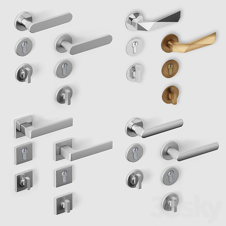 Door handles DnD by Martinelli 3DS Max - thumbnail 2