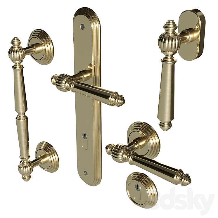 Door handles Fimet Michelle 106 3DS Max - thumbnail 1