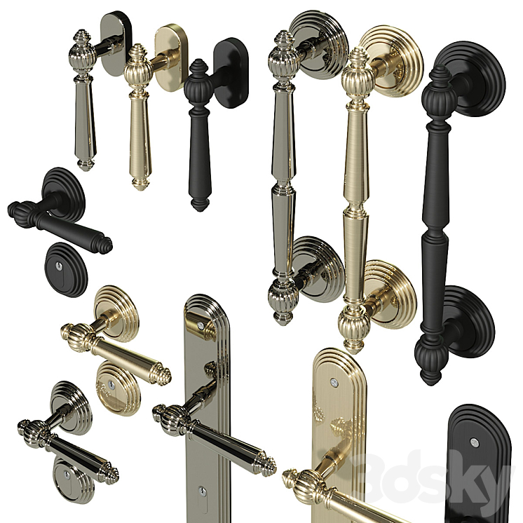 Door handles Fimet Michelle 106 3DS Max - thumbnail 2