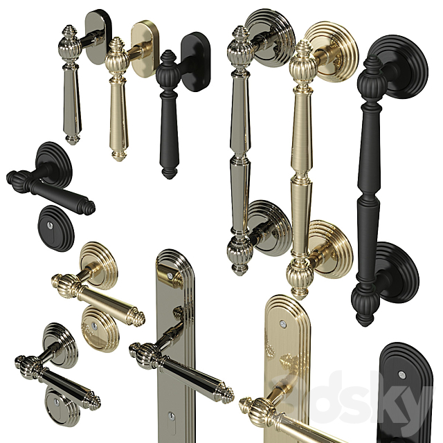 Door handles Fimet Michelle 106 3DSMax File - thumbnail 2