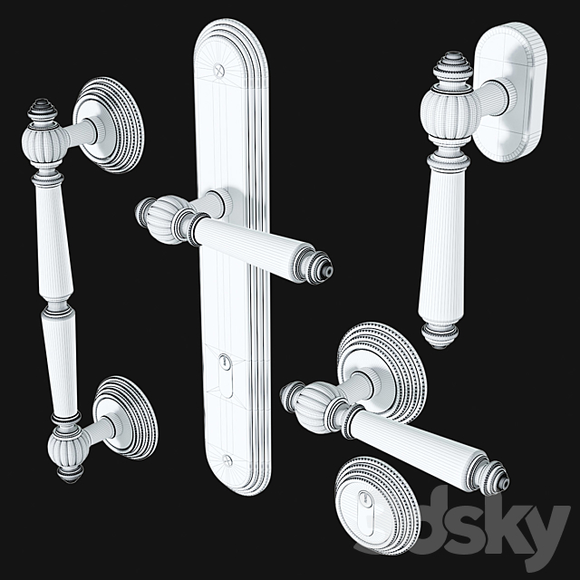 Door handles Fimet Michelle 106 3DSMax File - thumbnail 3