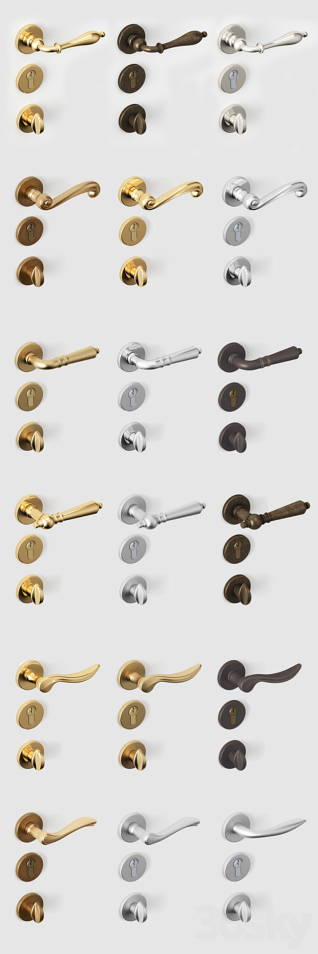 Door handles MARTINELLI 3ds Max - thumbnail 2