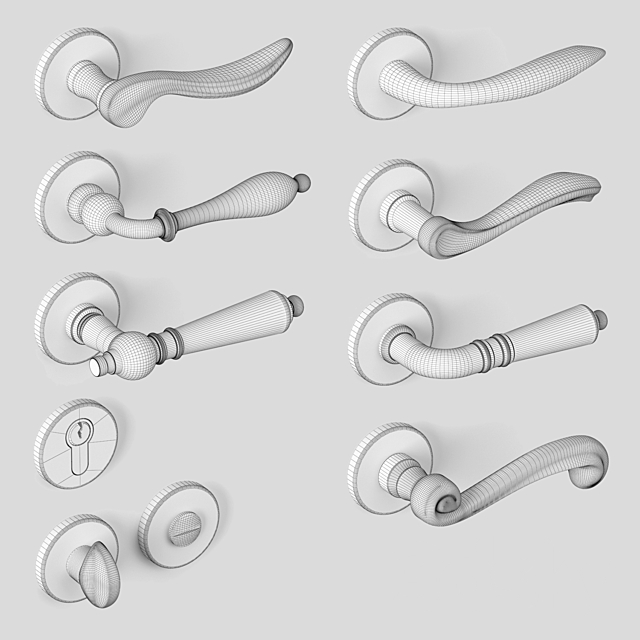 Door handles MARTINELLI 3ds Max - thumbnail 3