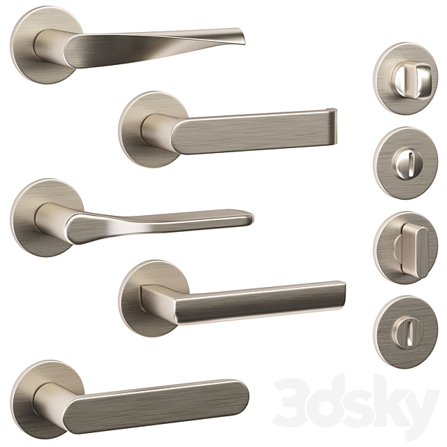 Door handles Olivari 3ds Max - thumbnail 2