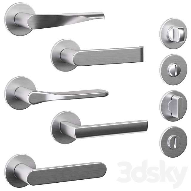 Door handles Olivari 3ds Max - thumbnail 3