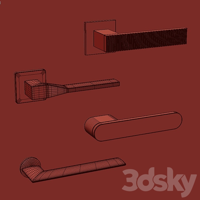 Door handles OLIVARI 3DSMax File - thumbnail 2