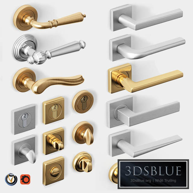 Door handles Pasini Fimet Colombo 3DS Max - thumbnail 3