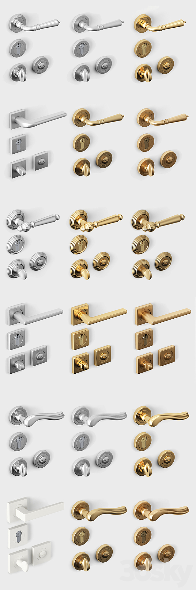 Door handles Pasini. Fimet. Colombo 3DSMax File - thumbnail 2