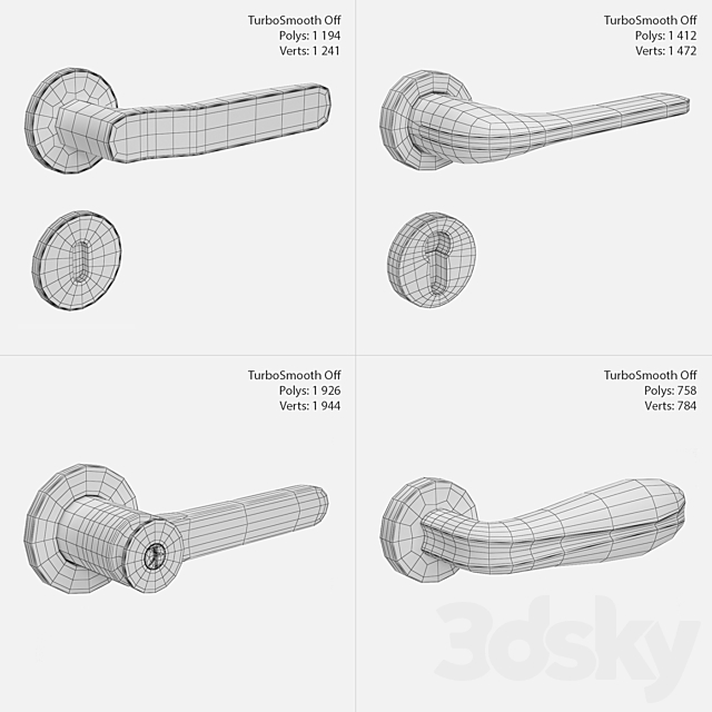 Door handles vol.1 3DSMax File - thumbnail 2