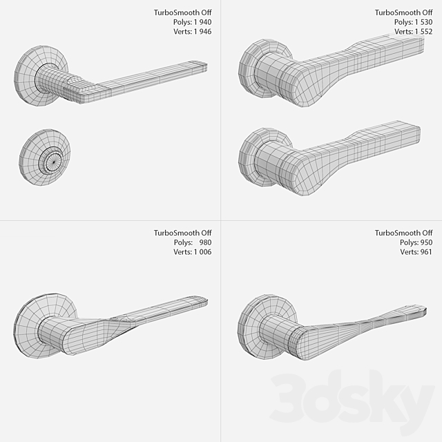 Door handles vol.2 3ds Max - thumbnail 2