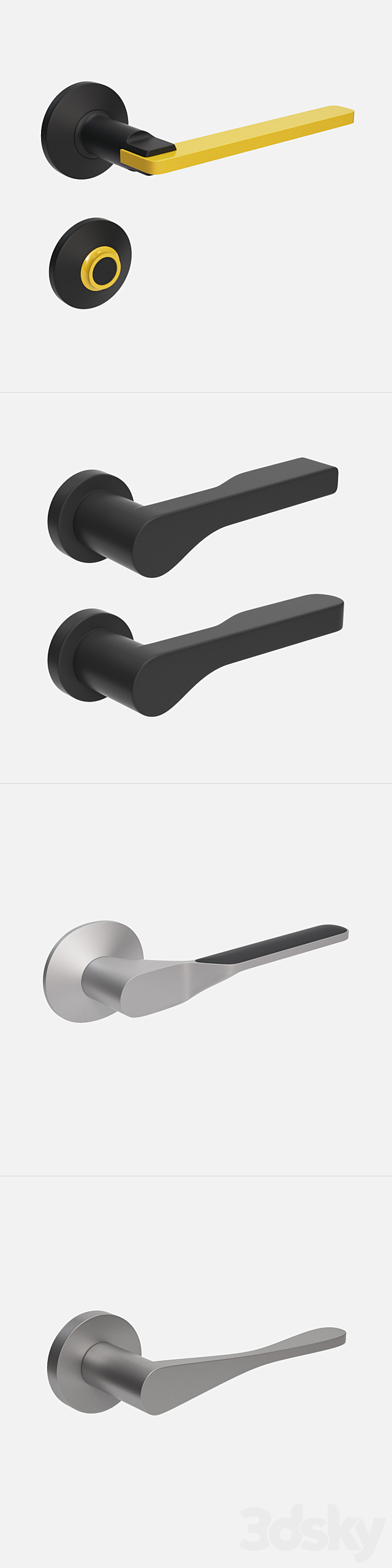 Door handles vol.2 3ds Max - thumbnail 3