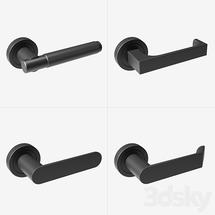 Door handles vol.3 3DS Max - thumbnail 1