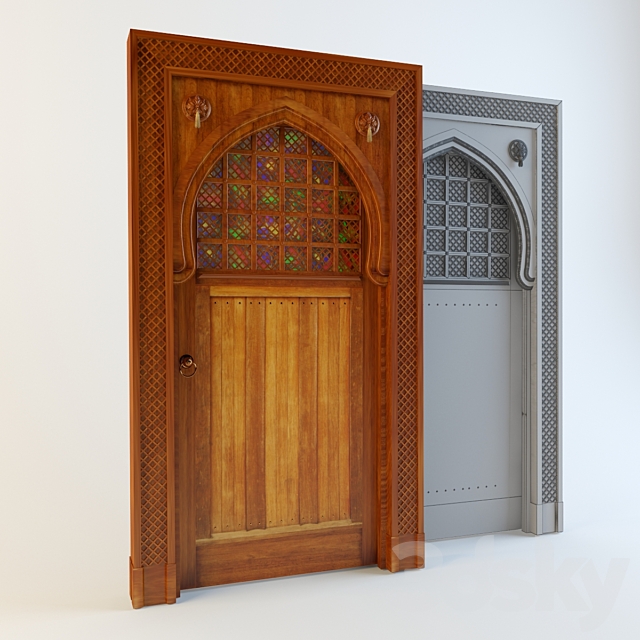 Door in Oriental style 3ds Max - thumbnail 1