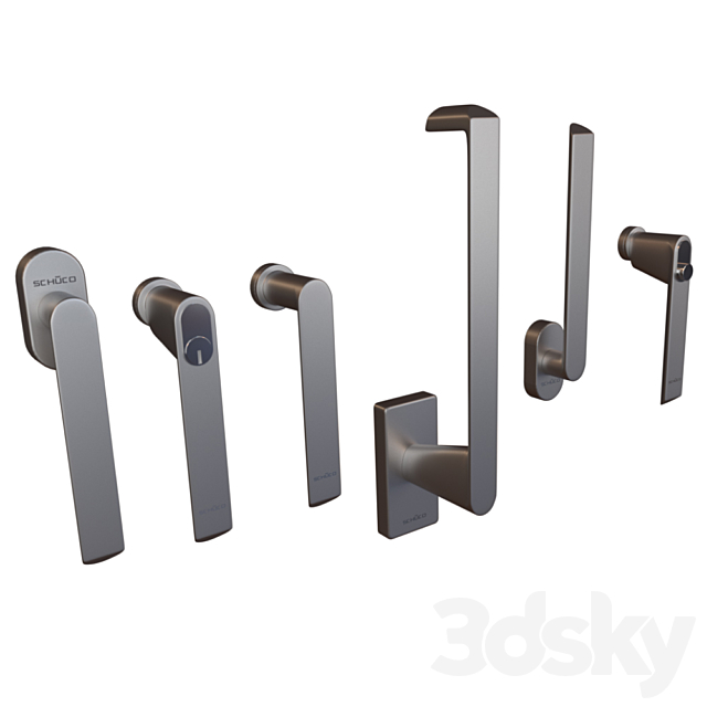 Door knobs (14 pcs). window (6 pcs) Schuco 3DSMax File - thumbnail 3